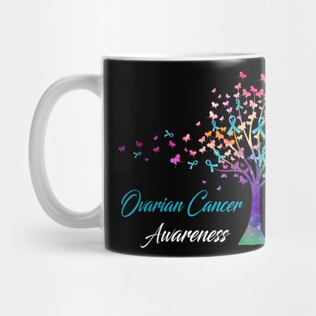 Tree Ribbons Ovarian Cancer Awareness Support Ovarian Cancer Warrior Gifts by ThePassion99